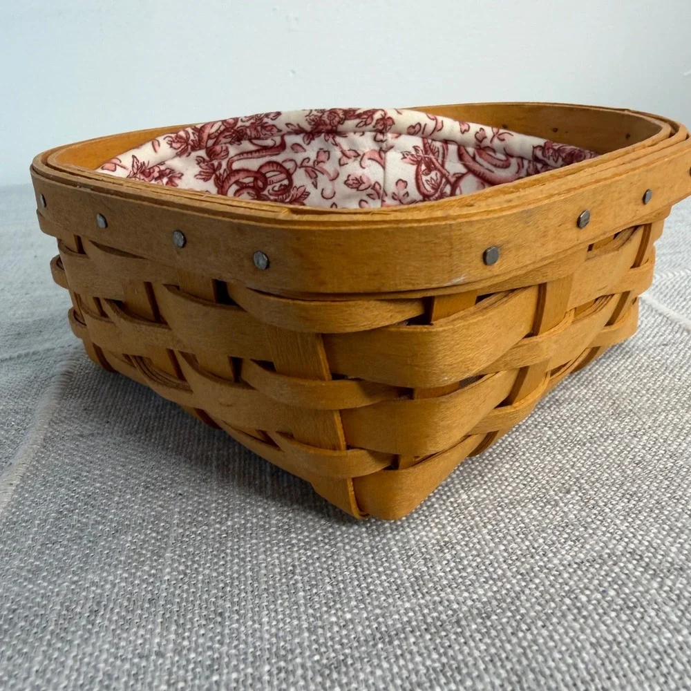 Longaberger 2000 Love Letters Sweetheart Basket & Liner‎ Cottagecore Farmhouse
